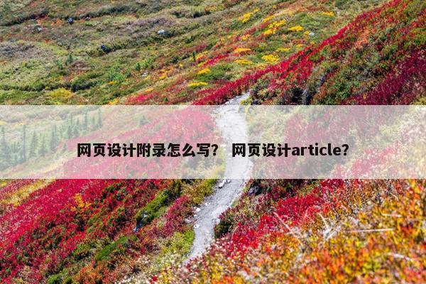 网页设计附录怎么写？ 网页设计article？