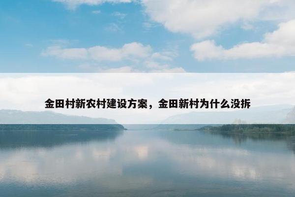 金田村新农村建设方案，金田新村为什么没拆