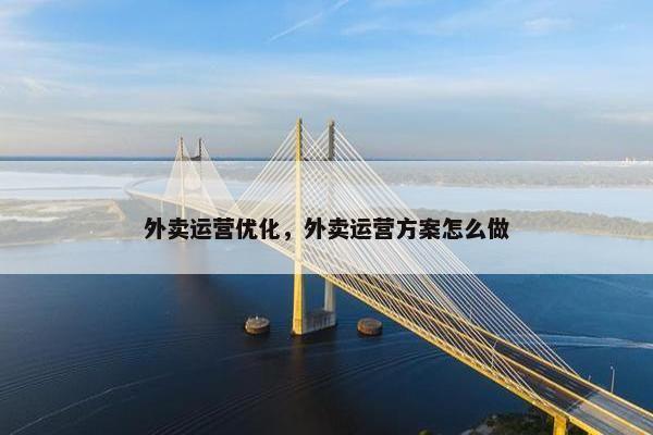 外卖运营优化，外卖运营方案怎么做