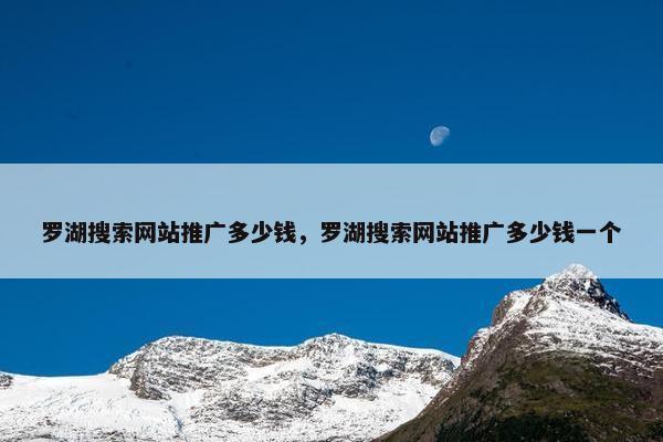 罗湖搜索网站推广多少钱，罗湖搜索网站推广多少钱一个