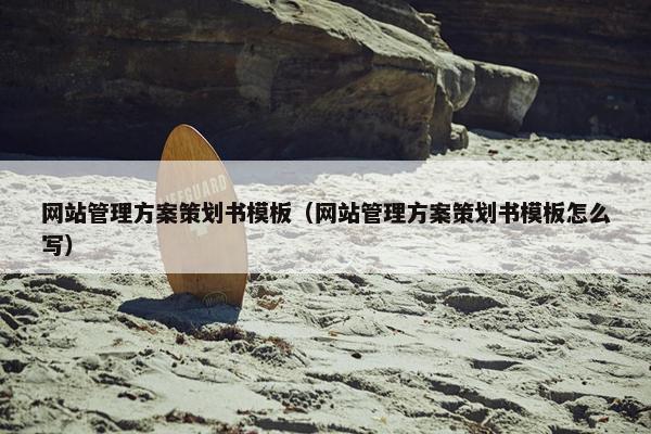 网站管理方案策划书模板（网站管理方案策划书模板怎么写）