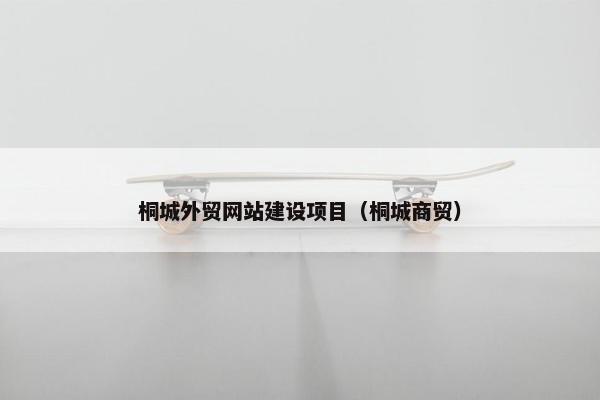 桐城外贸网站建设项目（桐城商贸）