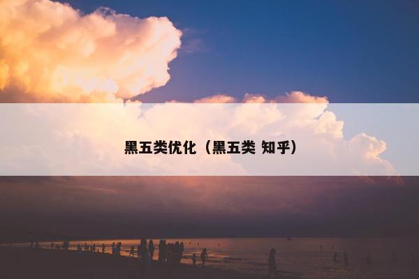 黑五类优化（黑五类 知乎）