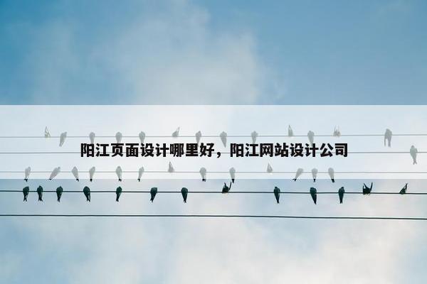 阳江页面设计哪里好，阳江网站设计公司