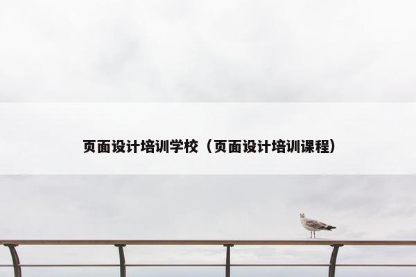 页面设计培训学校（页面设计培训课程）