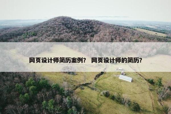 网页设计师简历案例？ 网页设计师的简历？