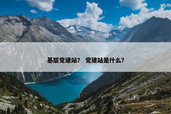 基层党建站？ 党建站是什么？
