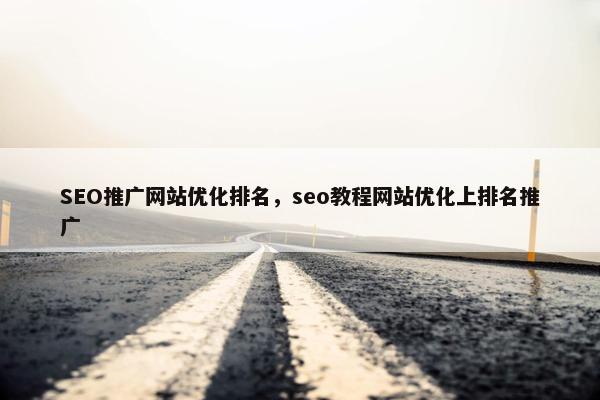 SEO推广网站优化排名，seo教程网站优化上排名推广