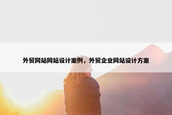 外贸网站网站设计案例，外贸企业网站设计方案