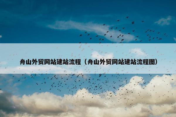 舟山外贸网站建站流程（舟山外贸网站建站流程图）