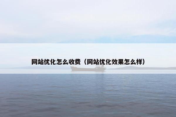 网站优化怎么收费（网站优化效果怎么样）