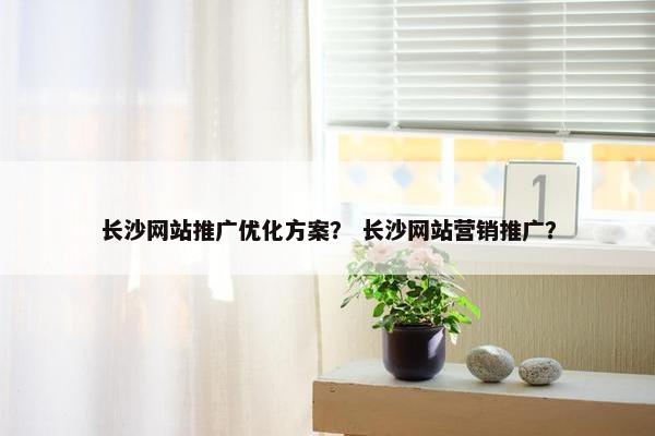长沙网站推广优化方案？ 长沙网站营销推广？