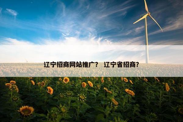 辽宁招商网站推广？ 辽宁省招商？