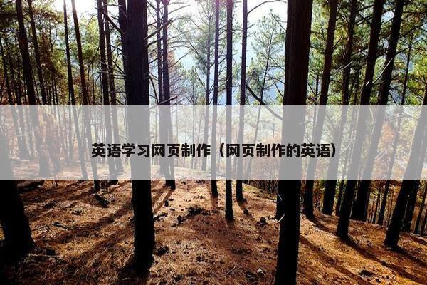 英语学习网页制作（网页制作的英语）