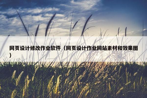 网页设计修改作业软件（网页设计作业网站素材和效果图）