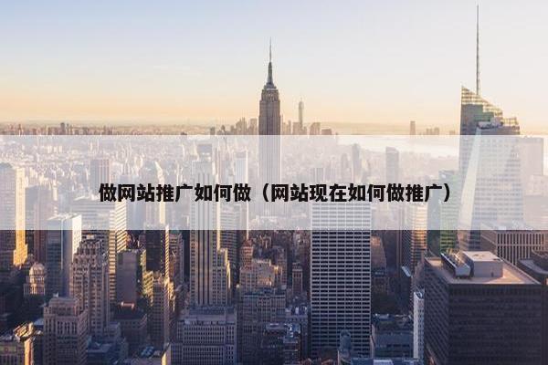 做网站推广如何做（网站现在如何做推广）
