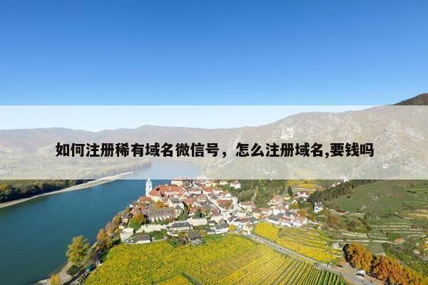 如何注册稀有域名微信号，怎么注册域名,要钱吗