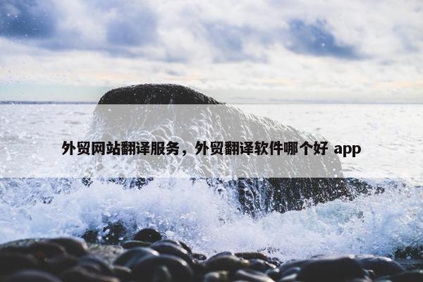 外贸网站翻译服务，外贸翻译软件哪个好 app