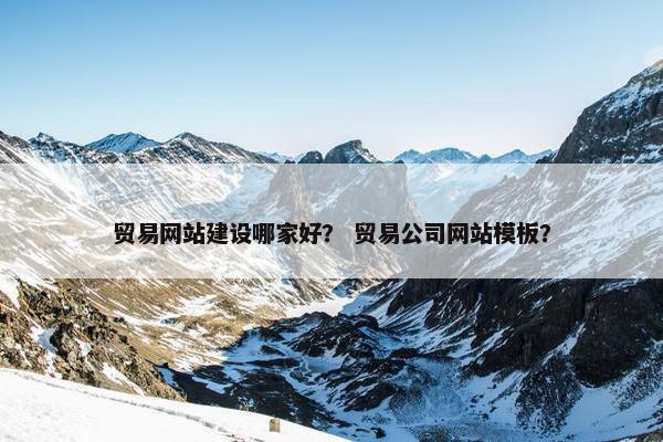 贸易网站建设哪家好？ 贸易公司网站模板？