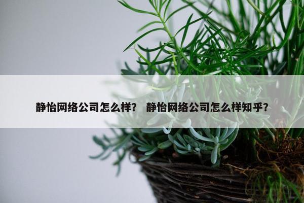 静怡网络公司怎么样？ 静怡网络公司怎么样知乎？