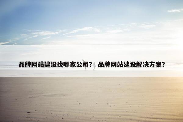 品牌网站建设找哪家公司？ 品牌网站建设解决方案？