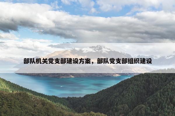 部队机关党支部建设方案，部队党支部组织建设
