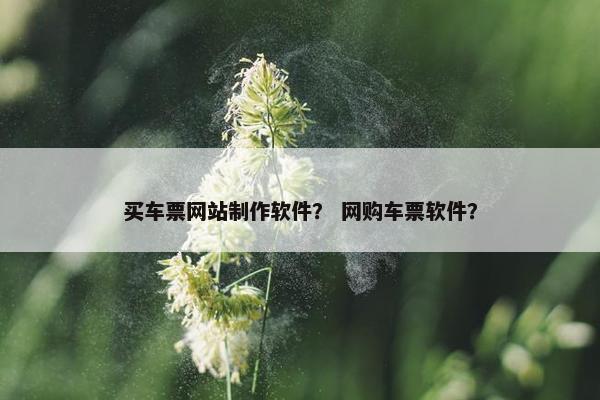 买车票网站制作软件？ 网购车票软件？