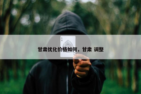 甘肃优化价格如何，甘肃 调整