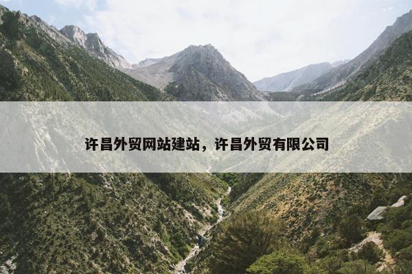 许昌外贸网站建站，许昌外贸有限公司