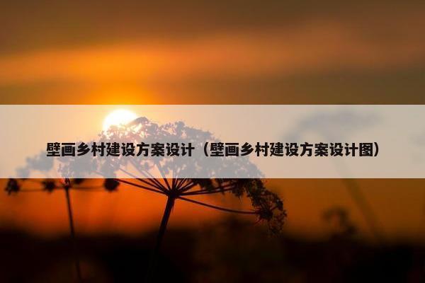 壁画乡村建设方案设计（壁画乡村建设方案设计图）