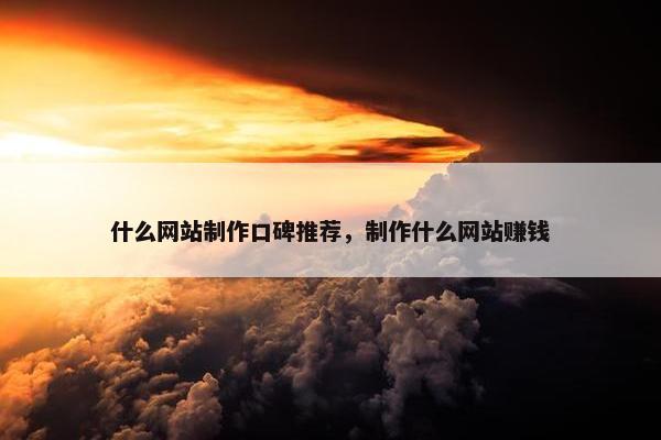什么网站制作口碑推荐，制作什么网站赚钱