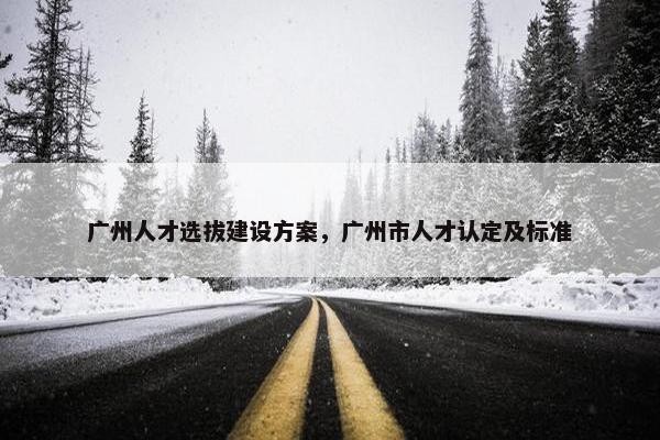广州人才选拔建设方案，广州市人才认定及标准