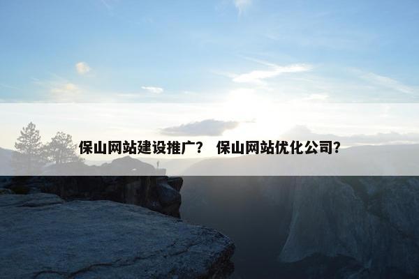 保山网站建设推广？ 保山网站优化公司？