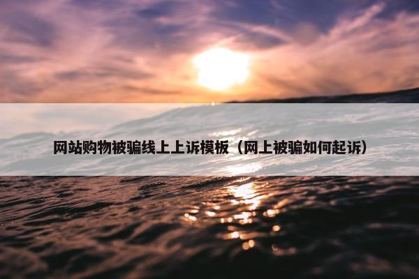 网站购物被骗线上上诉模板（网上被骗如何起诉）