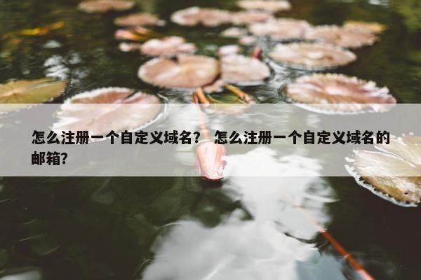 怎么注册一个自定义域名？ 怎么注册一个自定义域名的邮箱？