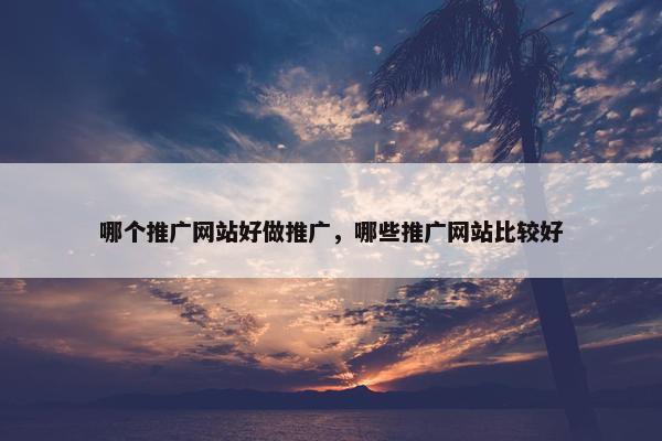 哪个推广网站好做推广，哪些推广网站比较好