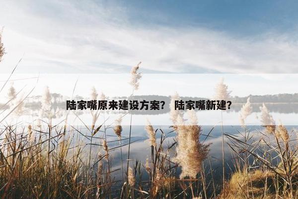 陆家嘴原来建设方案？ 陆家嘴新建？