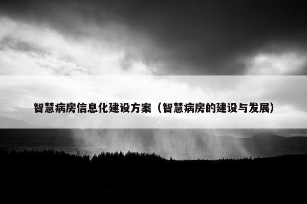 智慧病房信息化建设方案（智慧病房的建设与发展）