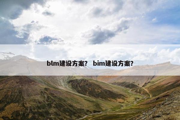 blm建设方案？ bim建设方案？