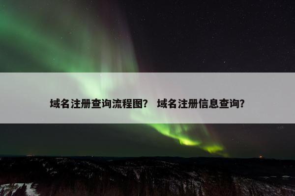 域名注册查询流程图？ 域名注册信息查询？