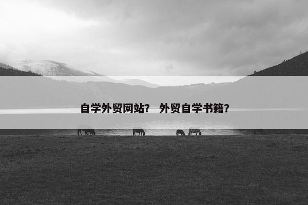 自学外贸网站？ 外贸自学书籍？