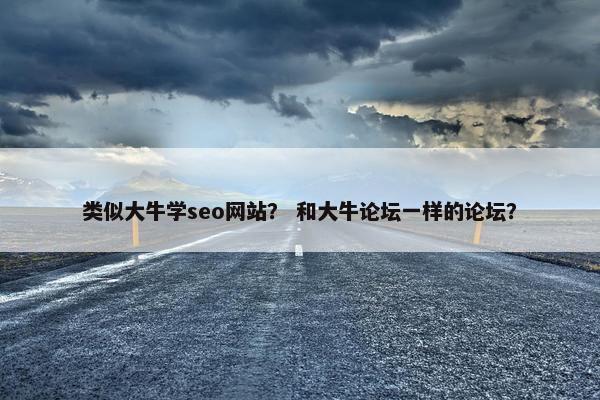 类似大牛学seo网站？ 和大牛论坛一样的论坛？