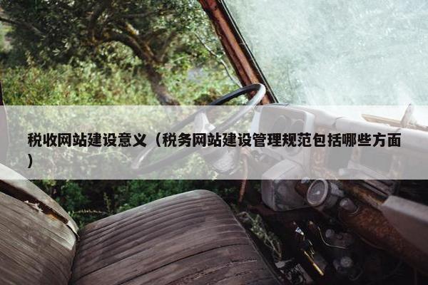 税收网站建设意义（税务网站建设管理规范包括哪些方面）