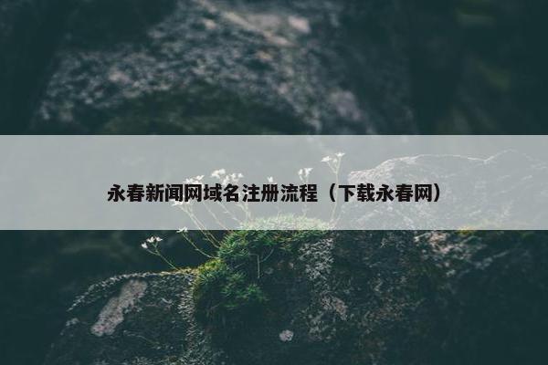 永春新闻网域名注册流程（下载永春网）