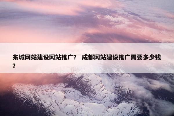 东城网站建设网站推广？ 成都网站建设推广需要多少钱？