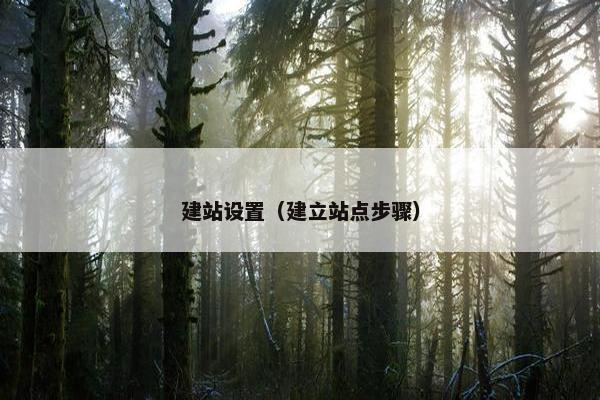 建站设置（建立站点步骤）