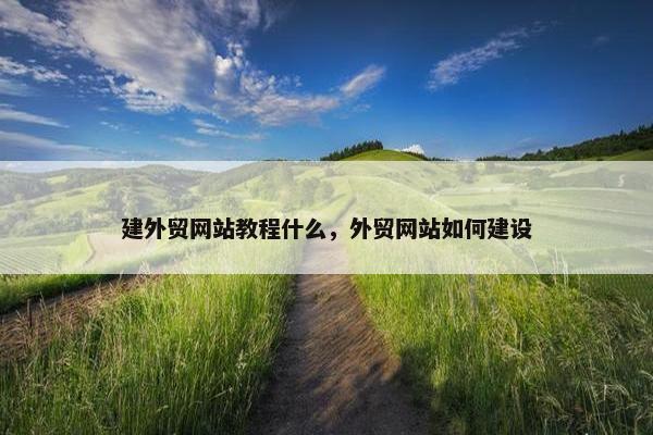 建外贸网站教程什么，外贸网站如何建设