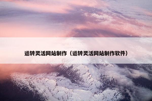 运转灵活网站制作（运转灵活网站制作软件）