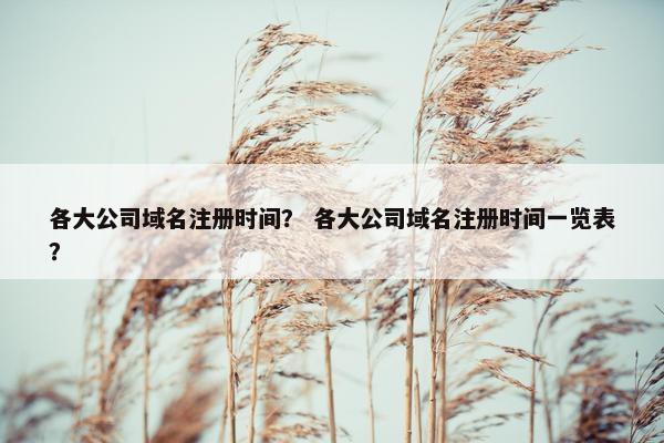 各大公司域名注册时间？ 各大公司域名注册时间一览表？