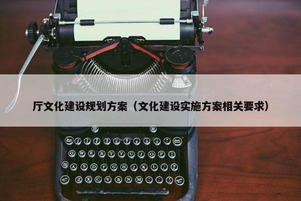 厅文化建设规划方案（文化建设实施方案相关要求）